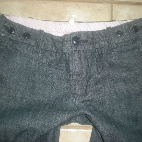 WASH JEANS  TROUSER   FLARE WIDE LEG    SIZE 28   Dark - Picture 4 of 6